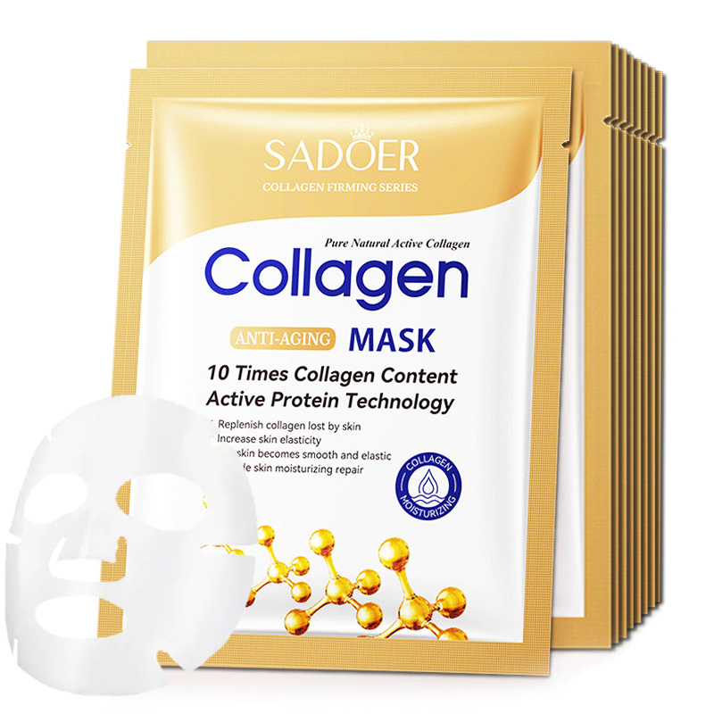 Sheet Mask Collagen - 10 pièces Anti-rides collagène masque pour