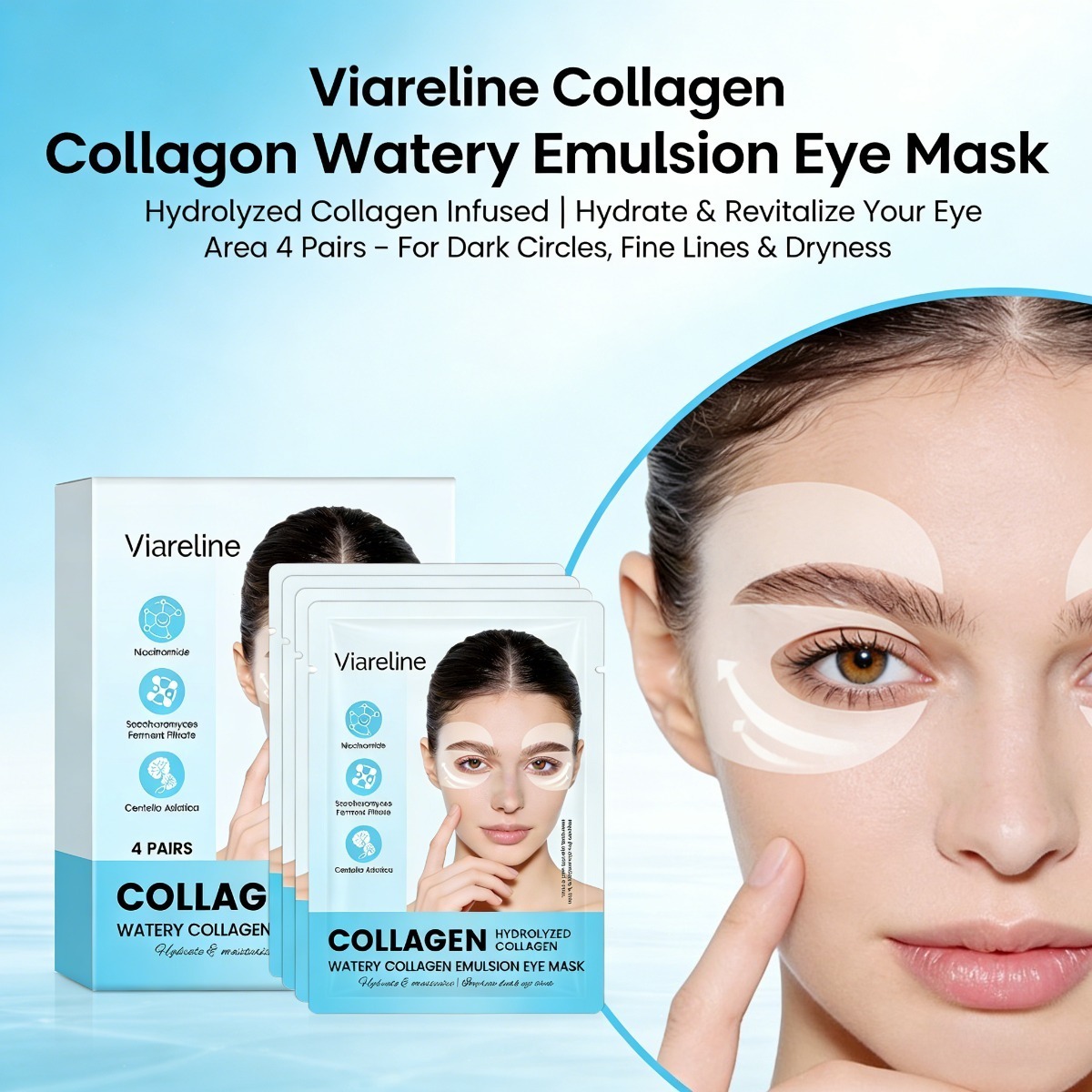 Sheet Mask Collagen - Patchs pour les yeux au collagène,