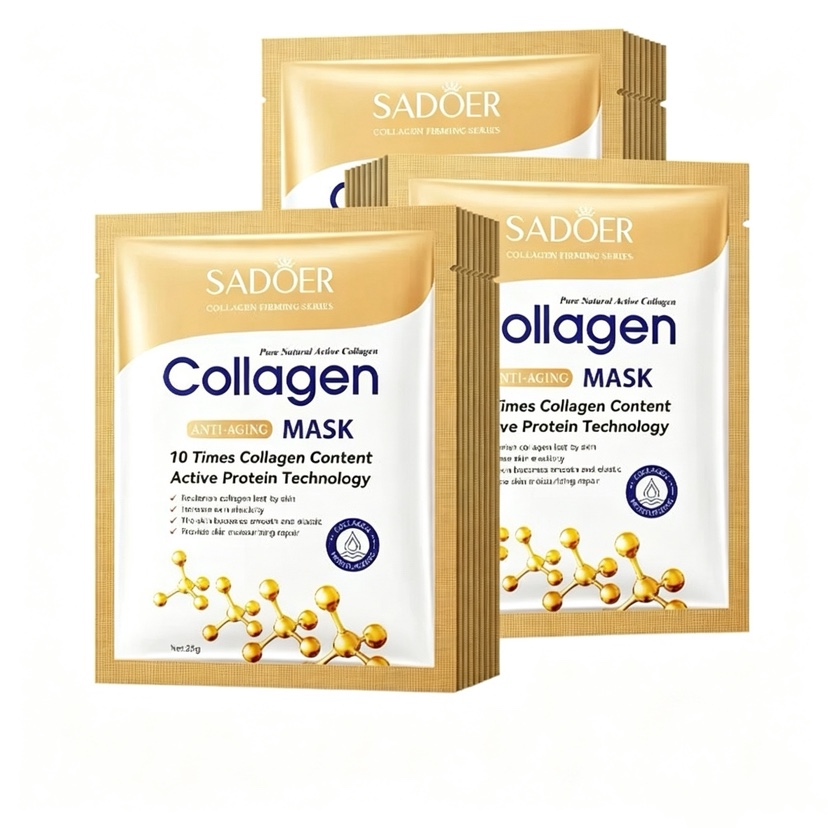 Sheet Mask Collagen - Masque facial coréen au collagène, raffermissant,